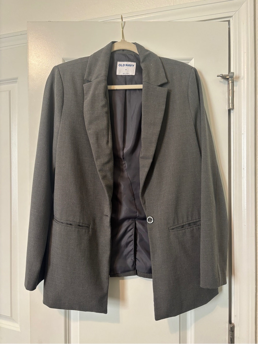 Old Navy Charcoal Gray Single-Button Blazer